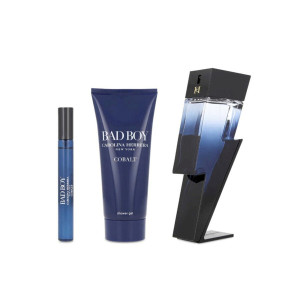 CAROLINA HERRERA BAD BOY COBALT ZESTAW EDP 100ML + EDP 10ML + ŻEL P/P 100ML