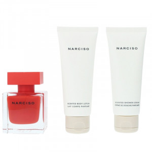 NARCISO RODRIGUEZ NARCISO ROUGE ZESTAW EDP 50ML + BALSAM 75ML + ŻEL P/P 75ML