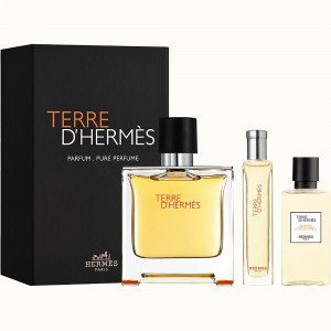 HERMES TERRE D'HERMES PARFUM ZESTAW PERFUMY 75ML + 15ML + ŻEL P/P 40ML