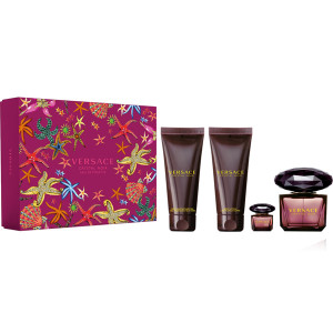 VERSACE CRYSTAL NOIR ZESTAW EDT 90ML + EDT 5ML + BALSAM 100ML + ŻEL P/P 100ML